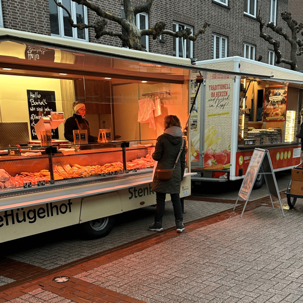 Wochenmarkt Bocholt Ansicht Geflügelstand